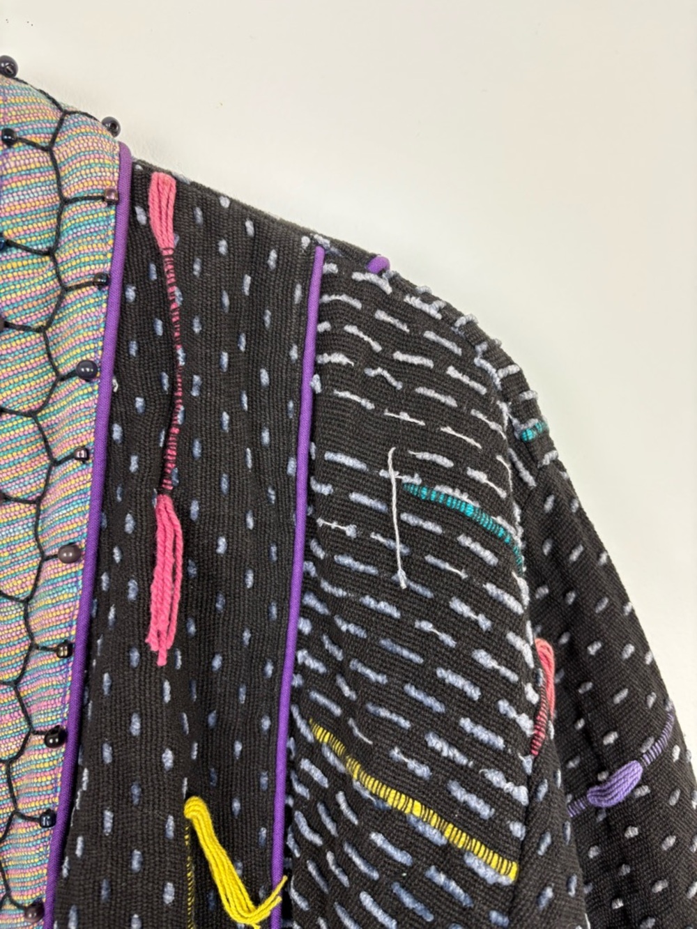 Yak Magik Jacket Size Large Boho Vintage Multicolor Made in Nepal Lagenlook - Picture 9 of 13